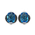 3.74 Carat Genuine Blue Topaz & Black Diamond .925 Sterling Silver Earrings by Bids.com