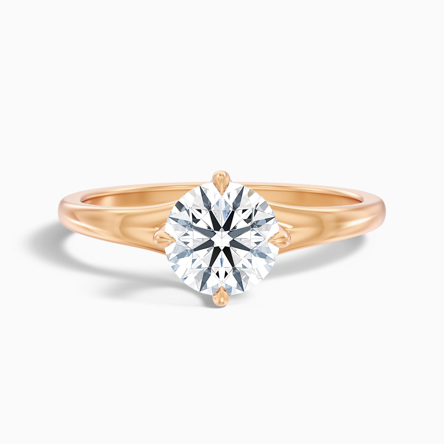 Ally 9 Carat Round Cut Solitaire Moissanite Engagement Ring in 14k Rose Gold
