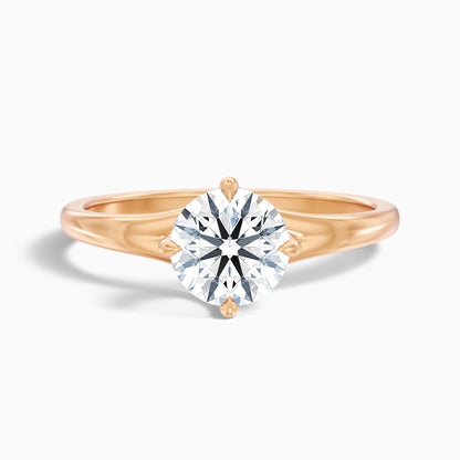Nelli 1.5 Carat Round Cut Solitaire Lab Grown Diamond Ring in 14k Rose Gold