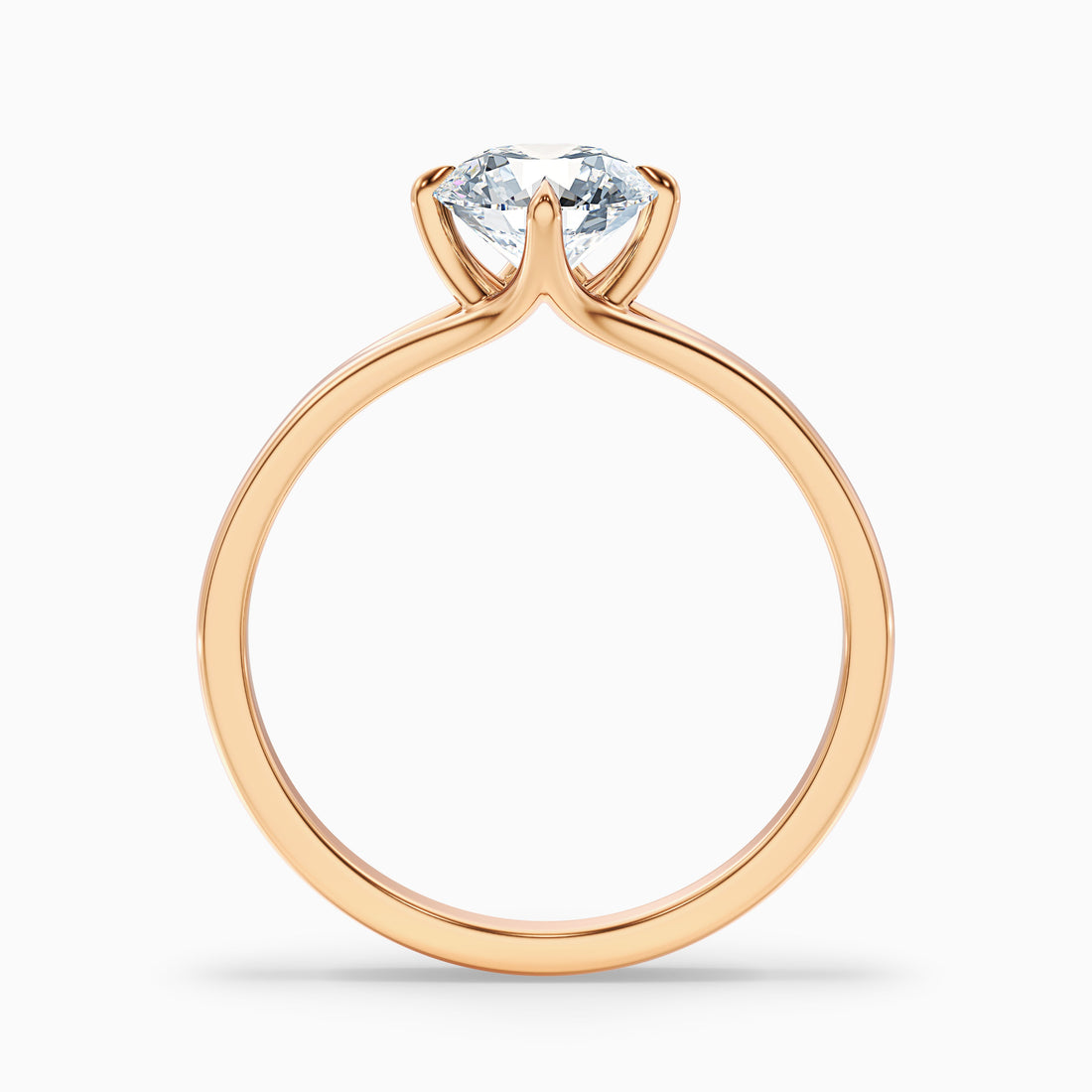 Ally 7 Carat Round Cut Solitaire Moissanite Engagement Ring in 10k Rose Gold  DestGlow