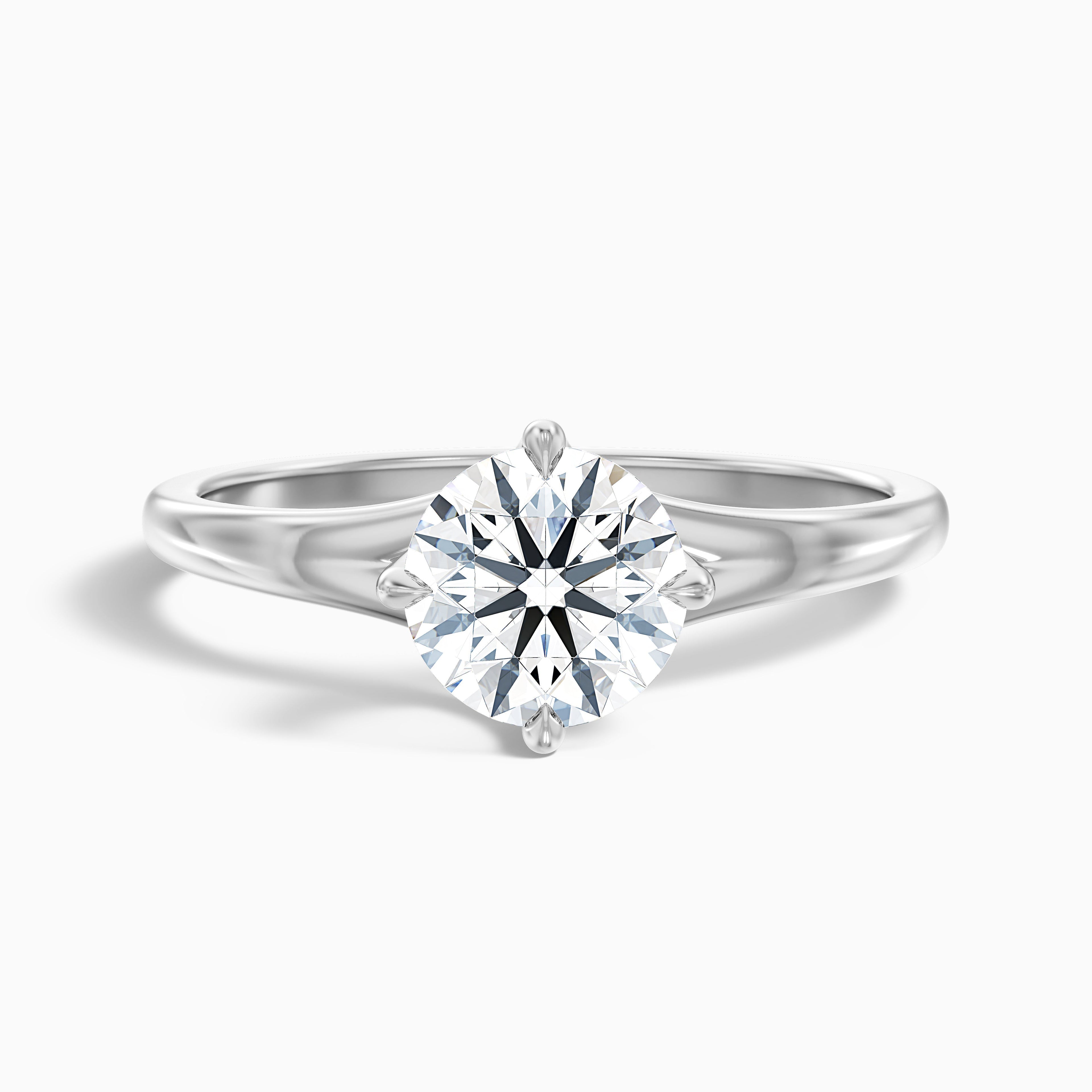 Nelli 2 Carat Round Cut Solitaire Lab Grown Diamond Ring in 14k Yellow Gold