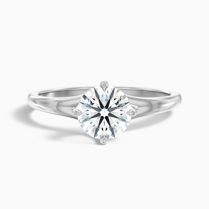 Nelli 1.5 Carat Round Cut Solitaire Lab Grown Diamond Ring in 14k White Gold