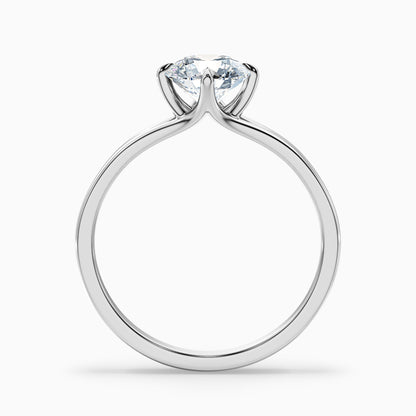 Nelli 3 Carat Round Cut Solitaire Lab Grown Diamond Ring in 18k Yellow Gold
