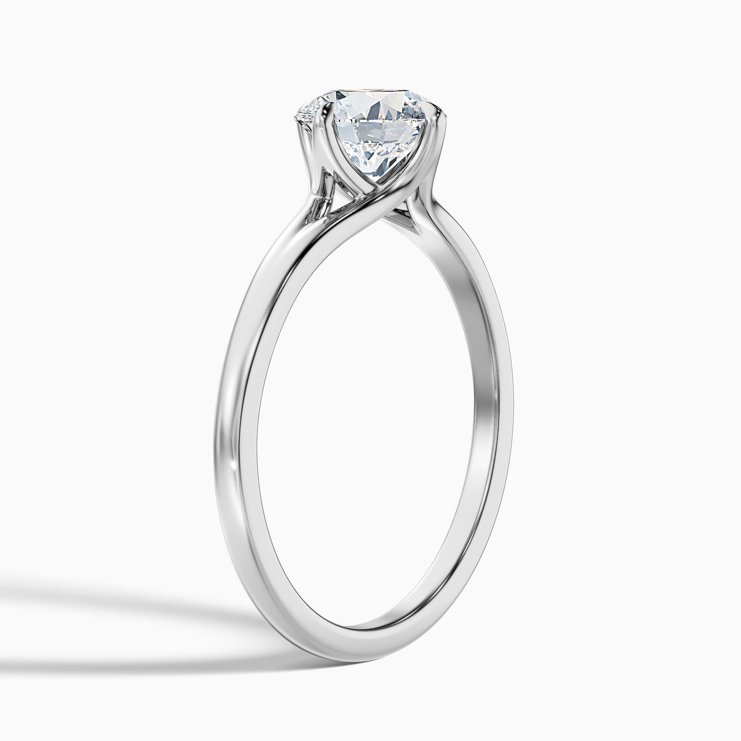 Nelli 3 Carat Round Cut Solitaire Lab Grown Diamond Ring in 14k White Gold