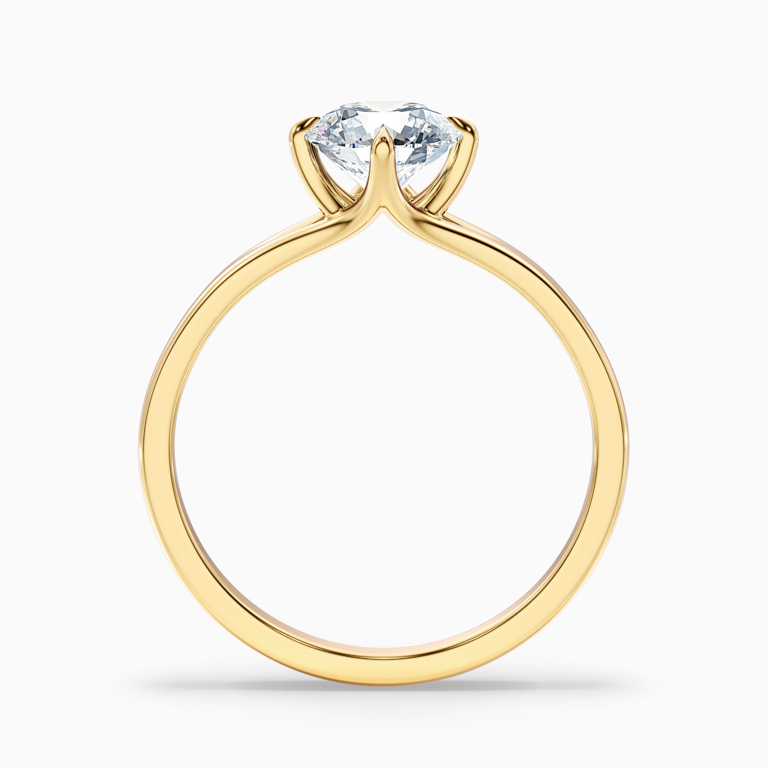 Nelli 4.5 Carat Round Cut Solitaire Lab Grown Diamond Ring in 14k White Gold