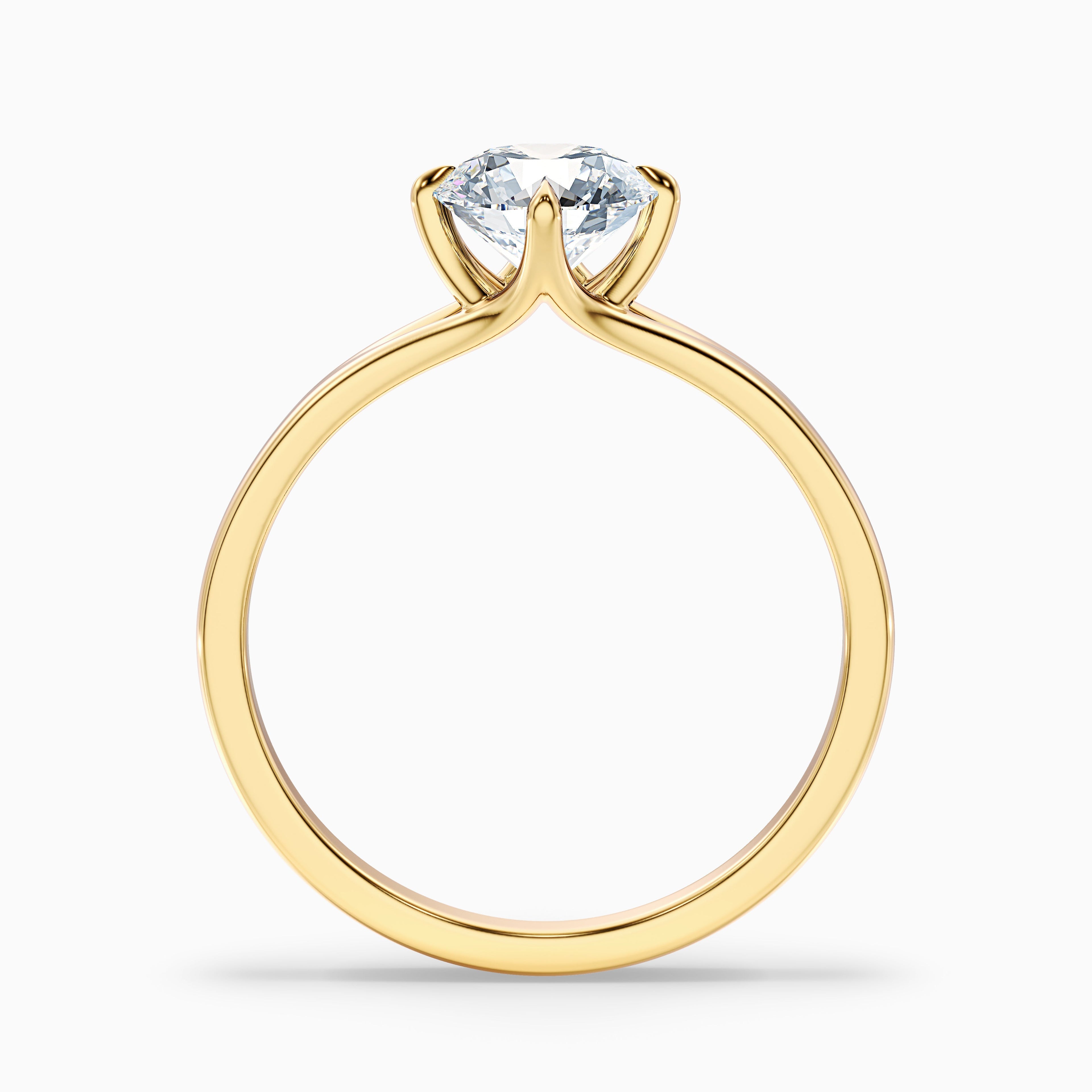 Nelli 1.5 Carat Round Cut Solitaire Lab Grown Diamond Ring in 14k White Gold
