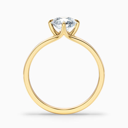Nelli 4 Carat Round Cut Solitaire Lab Grown Diamond Ring in 14k Yellow Gold