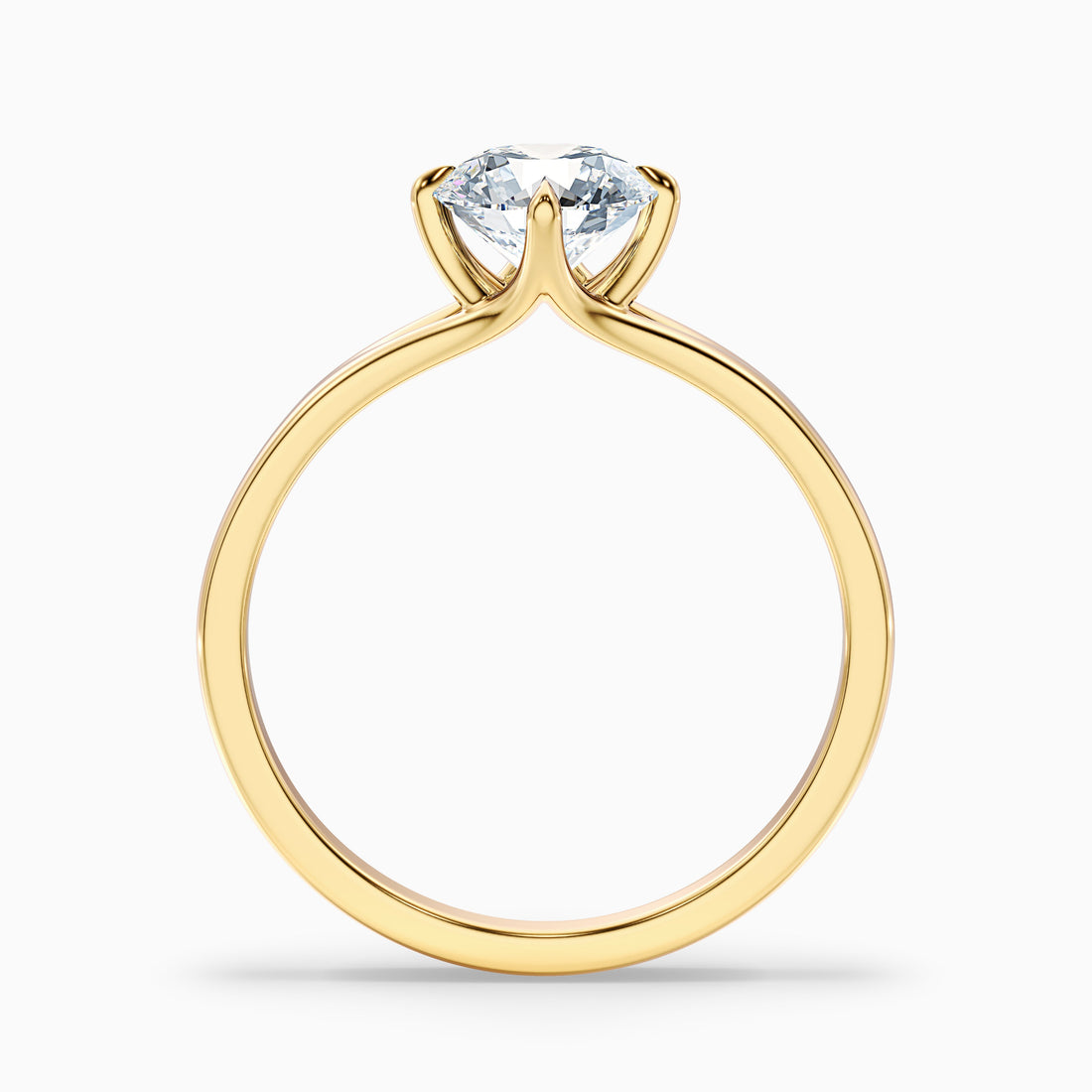 Ally 10 Carat Round Cut Solitaire Moissanite Engagement Ring in 10k Yellow Gold  DestGlow