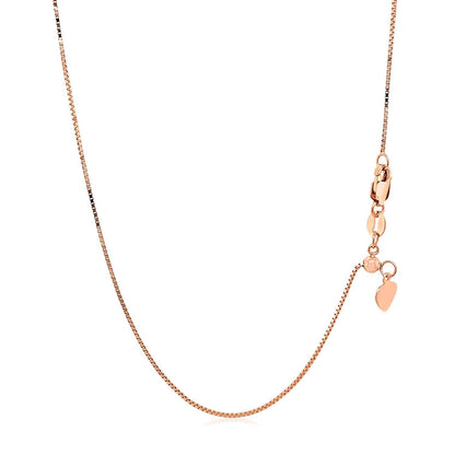 14k Rose Gold Adjustable Box Chain 0.7mm by Bids.com