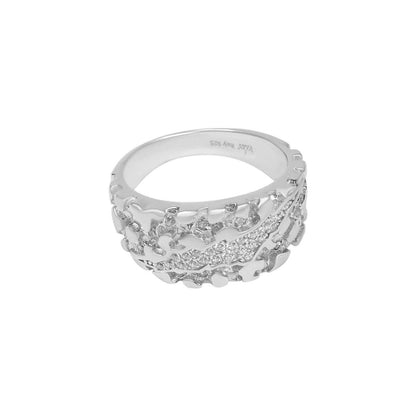 Nugget Claw Mark Ring in Solid 925 Sterling Silver