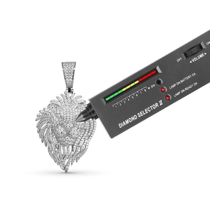 Mens 4ct Moissanite Lion Head Pendant with 4mm Rope Chain 925 Silver Necklace - DestGlow