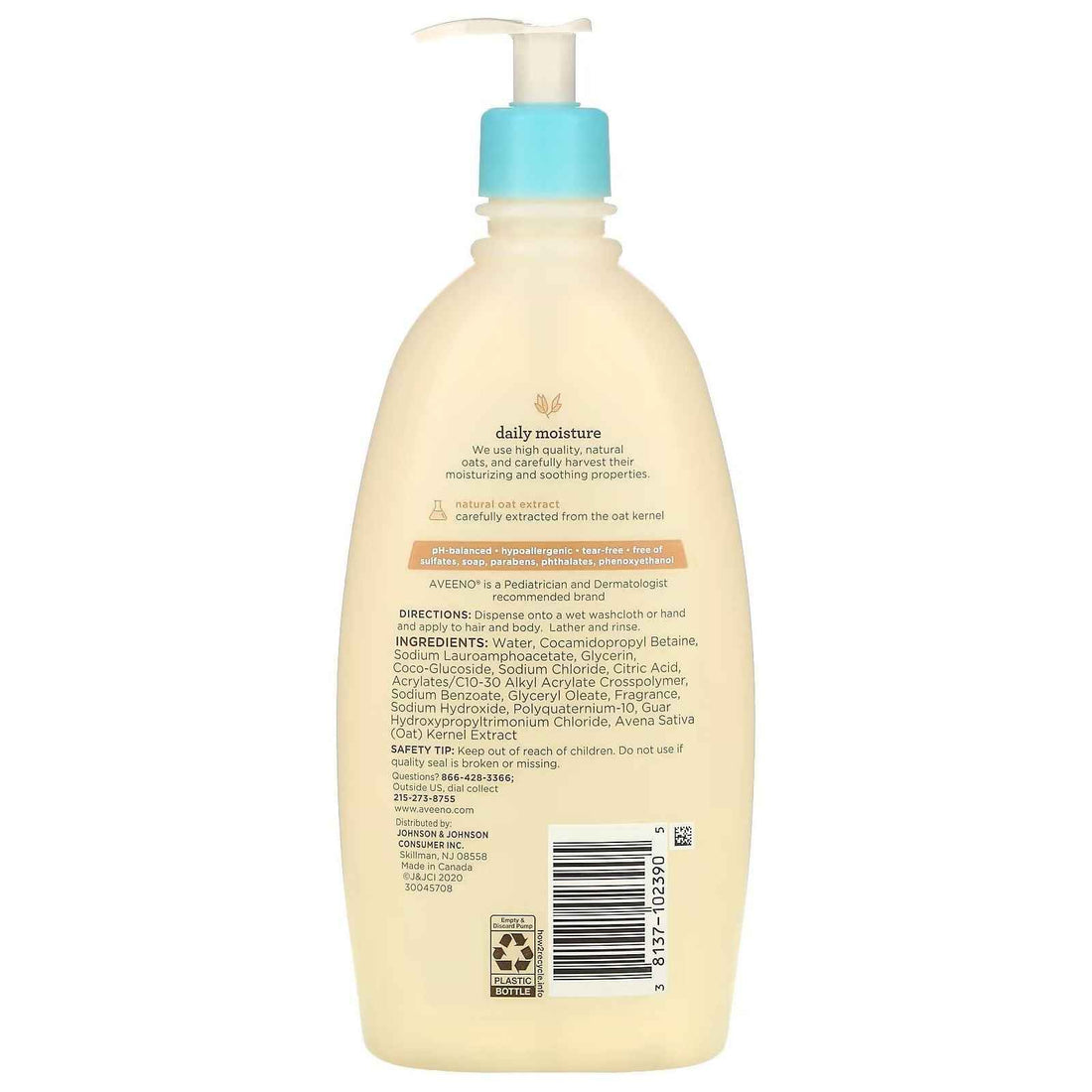 Aveeno Baby Daily Moisture Body Wash &amp; Shampoo Oat Extract 8 Fl. Oz