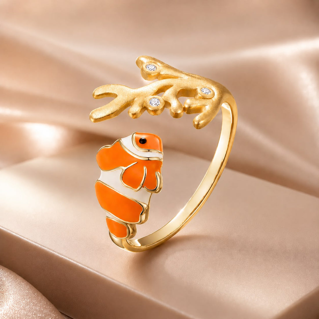 925 Sterling Silver Enamel Gold-Plated Ring for Women  DestGlow