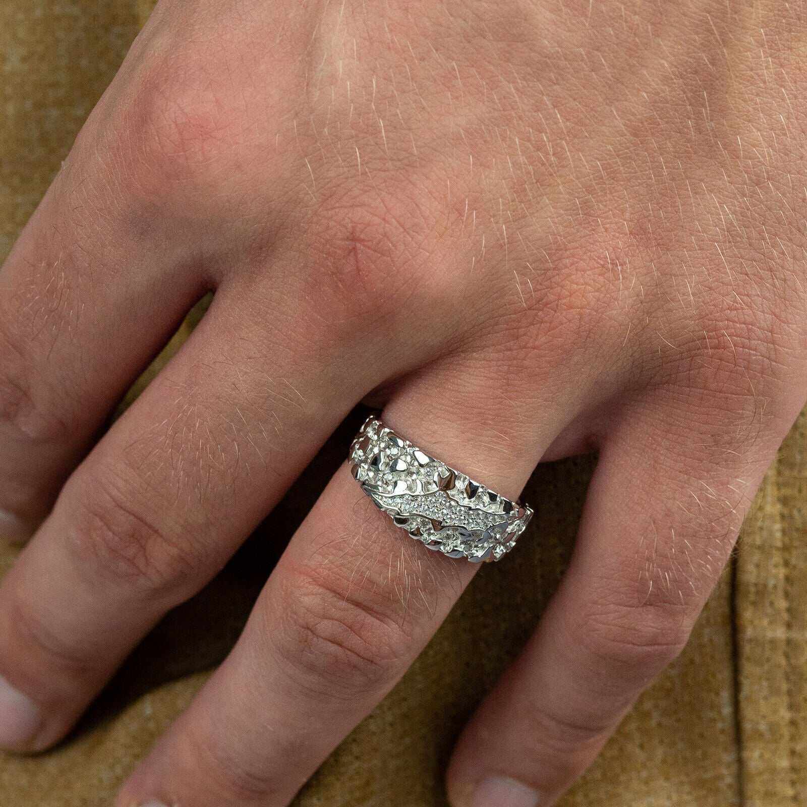 Nugget Claw Mark Ring in Solid 925 Sterling Silver