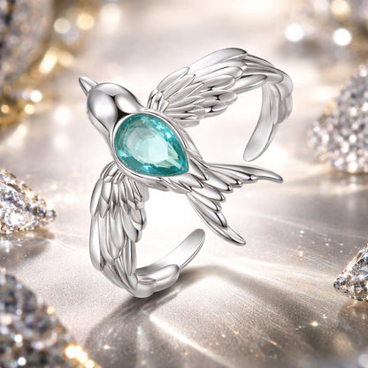 925 Sterling Silver Transparent Glass Ring for Women  DestGlow