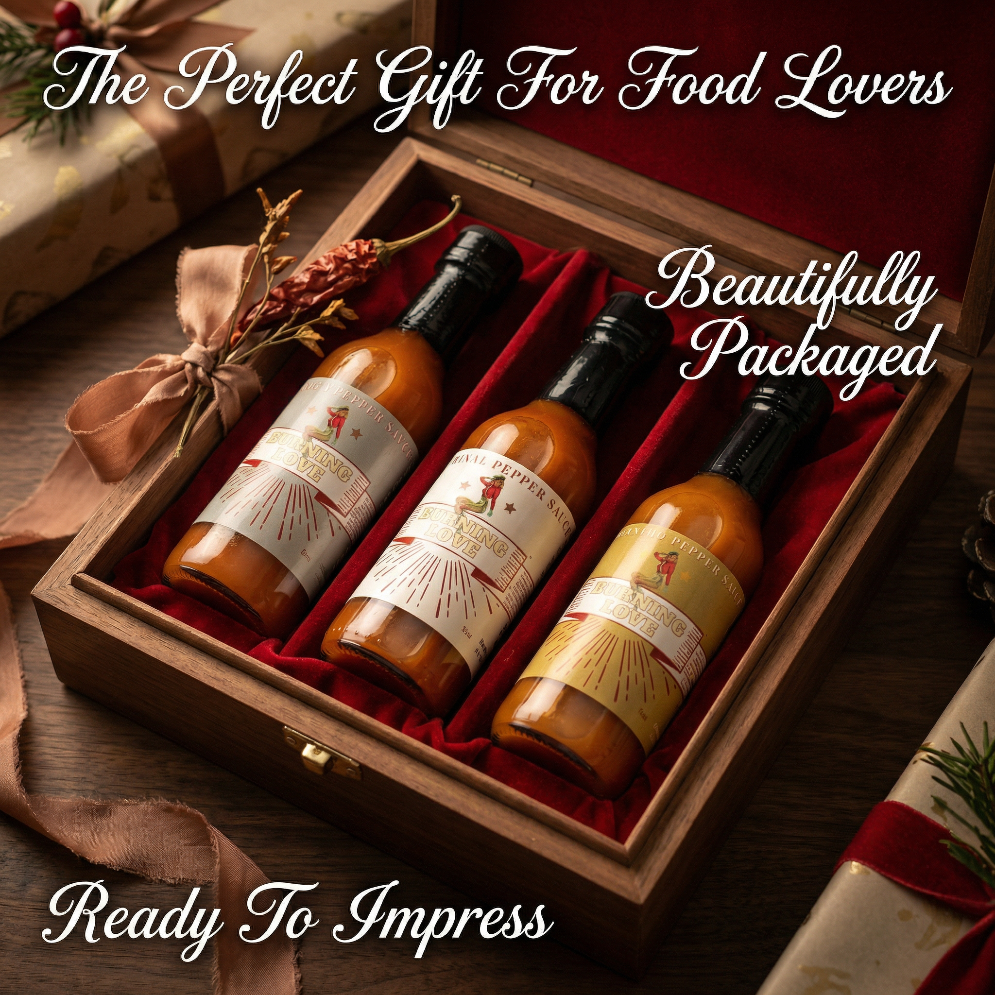 Hot Sauce 3-Pack Gift Set - Original, Habanero &amp; Sweet Heat | Small Batch Restaurant Made | Lady May by The Lady May