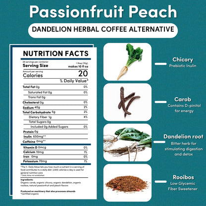 Dandelion Passionfruit Peach Herbal Coffee