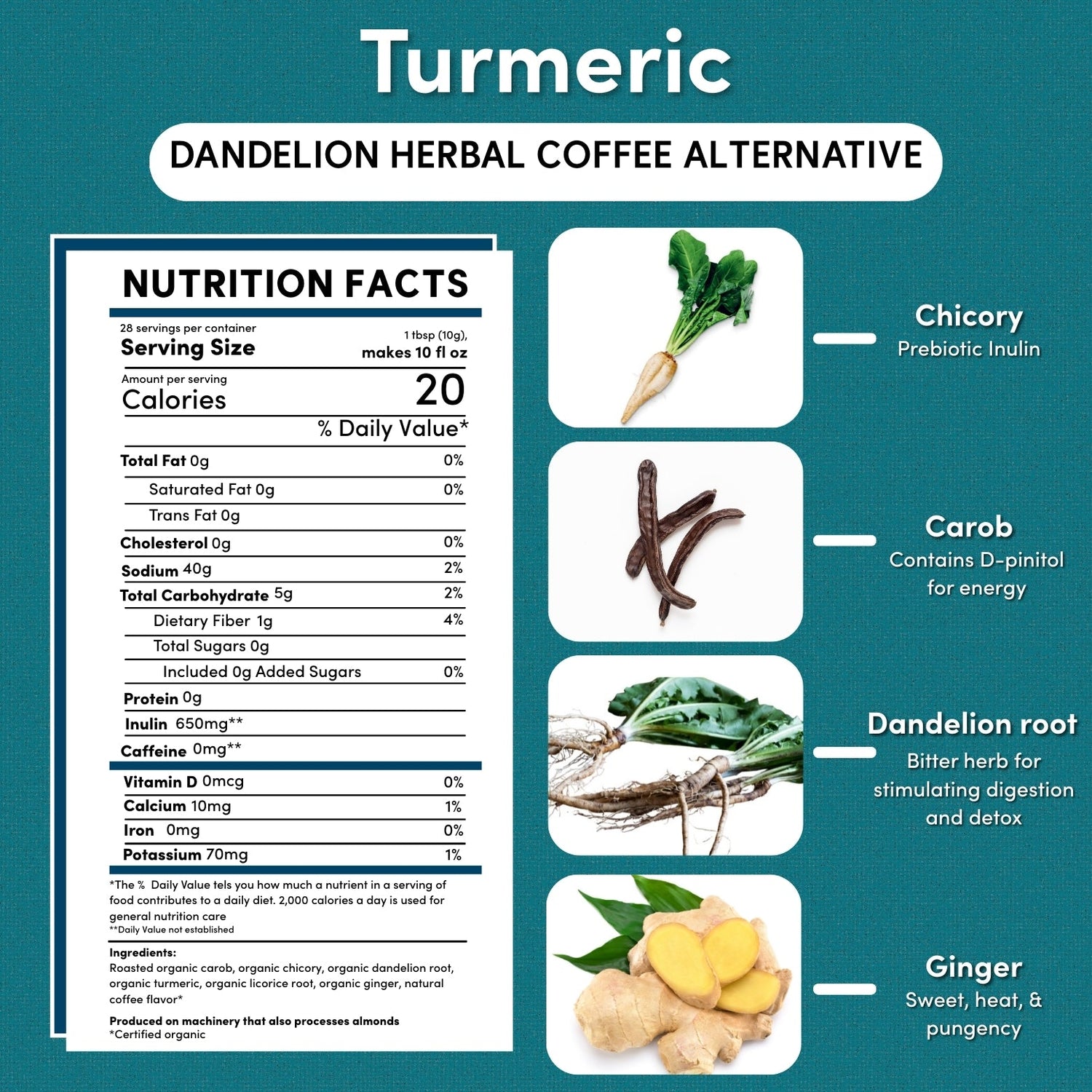 Dandelion Turmeric Herbal Coffee