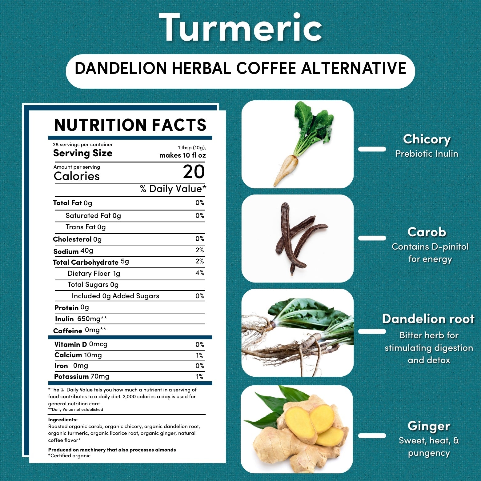 Dandelion Turmeric Herbal Coffee