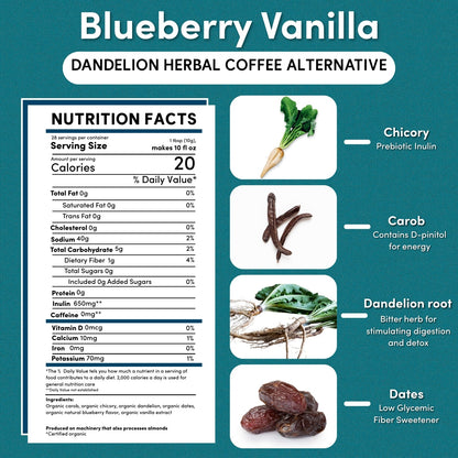Blueberry Vanilla Chicory Herbal Coffee