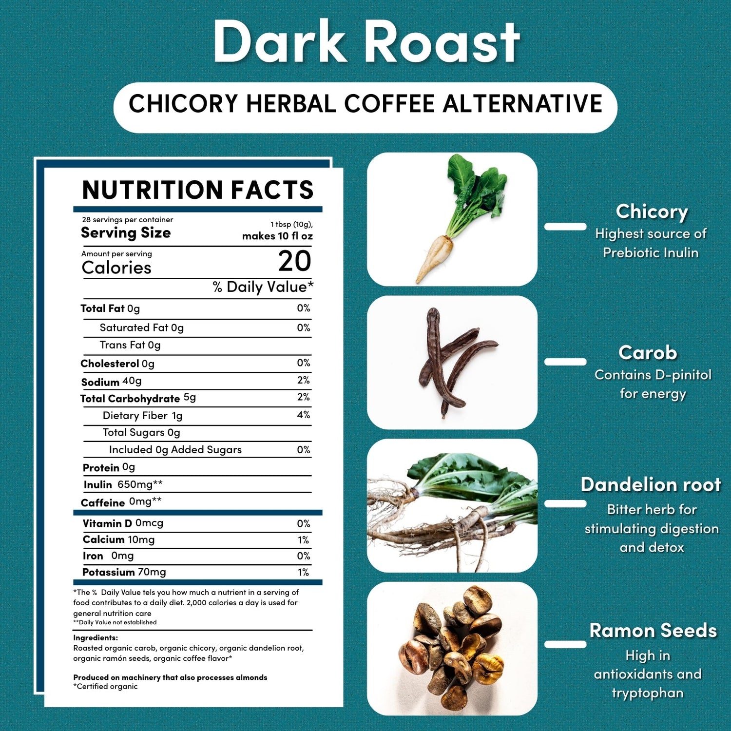 Dandelion Dark Roast Herbal Coffee