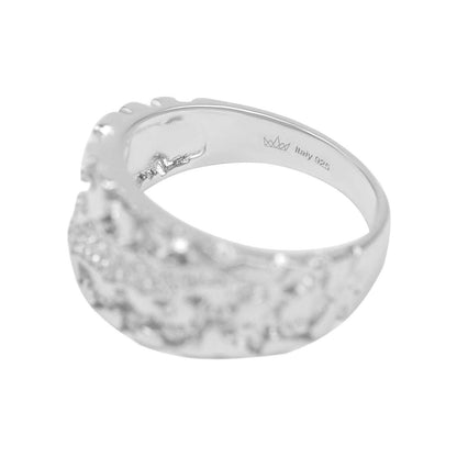 Nugget Claw Mark Ring in Solid 925 Sterling Silver
