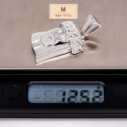 Unisex Moissanite Jesus Head Piece Pendant 3.3mm Rope Chain Necklace 925 Silver - DestGlow