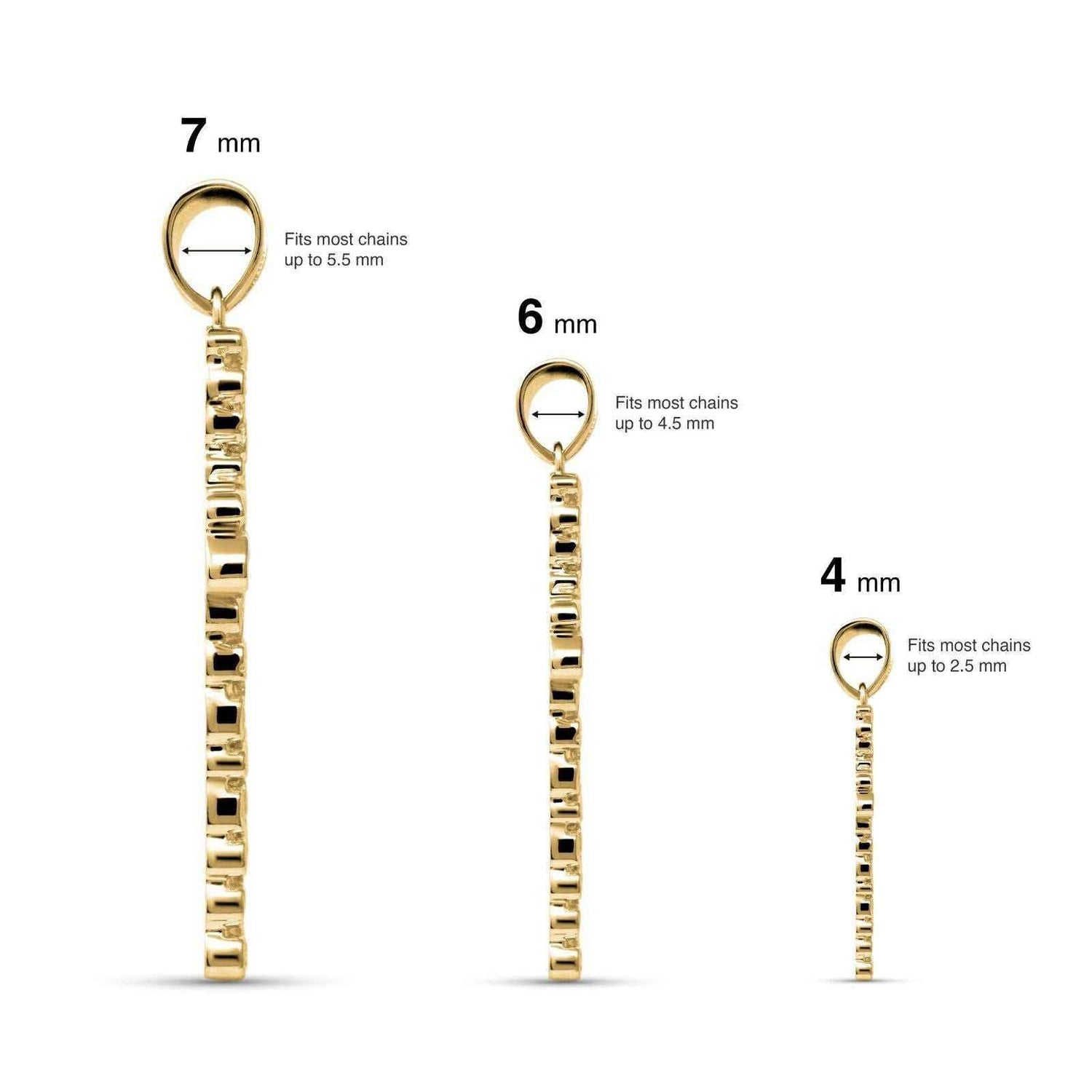 Nugget Cross Pendant in 925 Sterling Silver 14K Gold