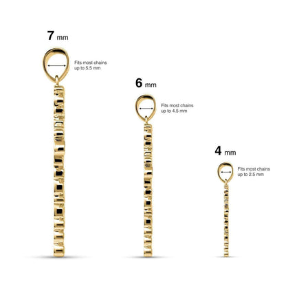 Nugget Cross Pendant in 925 Sterling Silver 14K Gold