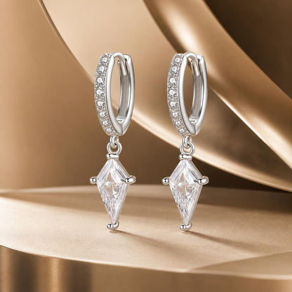 925 Sterling Silver White Gold Plated Earrings with CZ for Women  DestGlow