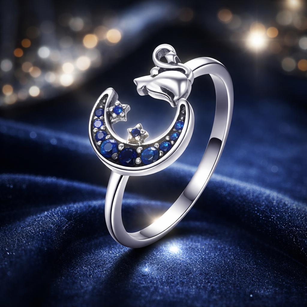 S925 Sterling Silver Oxidized Pavé Setting CZ Ring  DestGlow