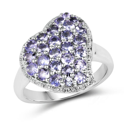 1.63 Carat Genuine Tanzanite .925 Sterling Silver Ring by Bids.com