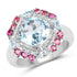 4.73 Carat Genuine Blue Topaz and Rhodolite .925 Sterling Silver Ring by Bids.com