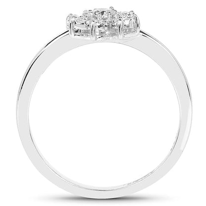0.18 Carat Genuine White Diamond 14K White Gold Ring (E-F-G Color, SI Clarity) by Bids.com