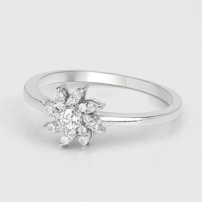 0.18 Carat Genuine White Diamond 14K White Gold Ring (E-F-G Color, SI Clarity) by Bids.com