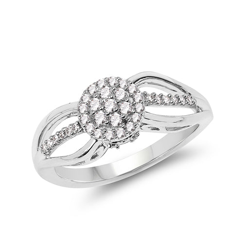 0.25 Carat Genuine White Diamond 14K White Gold Ring (E-F Color, SI Clarity) by Bids.com