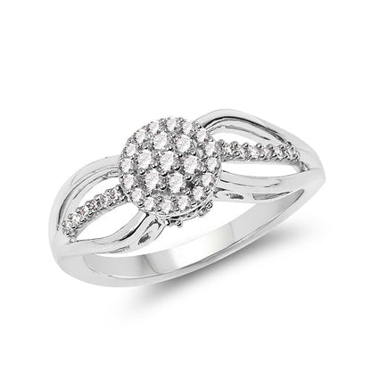 0.25 Carat Genuine White Diamond 14K White Gold Ring (E-F Color, SI Clarity) by Bids.com