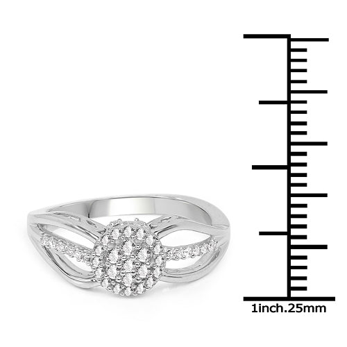 0.25 Carat Genuine White Diamond 14K White Gold Ring (E-F Color, SI Clarity) by Bids.com