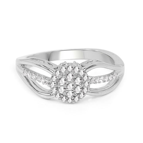 0.25 Carat Genuine White Diamond 14K White Gold Ring (E-F Color, SI Clarity) by Bids.com