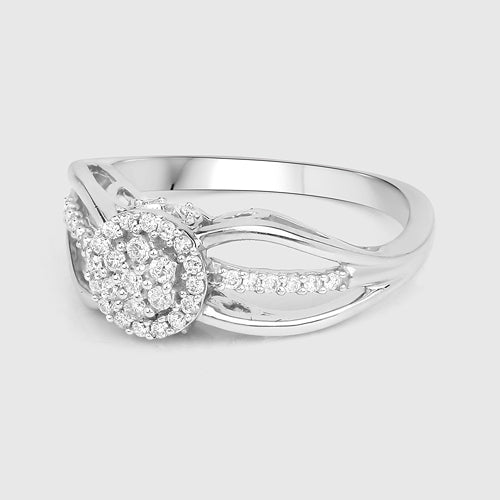 0.25 Carat Genuine White Diamond 14K White Gold Ring (E-F Color, SI Clarity) by Bids.com