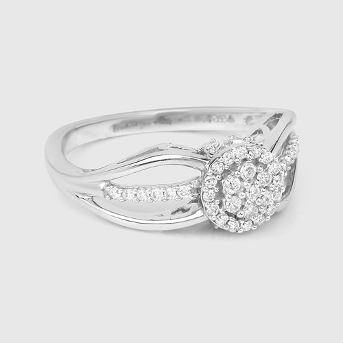 0.25 Carat Genuine White Diamond 14K White Gold Ring (E-F Color, SI Clarity) by Bids.com
