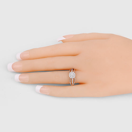 0.25 Carat Genuine White Diamond 14K White Gold Ring (E-F Color, SI Clarity) by Bids.com