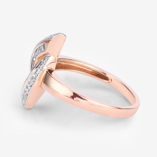0.29 Carat Genuine White Diamond 14K Rose Gold Ring (E-F Color, SI1-SI2 Clarity) by Bids.com