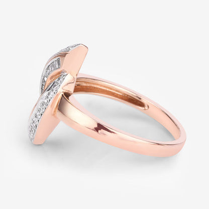 0.29 Carat Genuine White Diamond 14K Rose Gold Ring (E-F Color, SI1-SI2 Clarity) by Bids.com