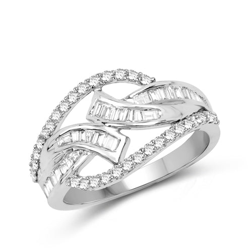 0.72 Carat Genuine White Diamond 14K White Gold Ring (E-F-G Color, VS-SI Clarity) by Bids.com