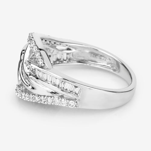 0.72 Carat Genuine White Diamond 14K White Gold Ring (E-F-G Color, VS-SI Clarity) by Bids.com