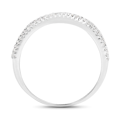0.46 Carat Genuine White Diamond 14K White Gold Ring (F-G Color, SI Clarity) by Bids.com