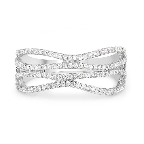 0.46 Carat Genuine White Diamond 14K White Gold Ring (F-G Color, SI Clarity) by Bids.com