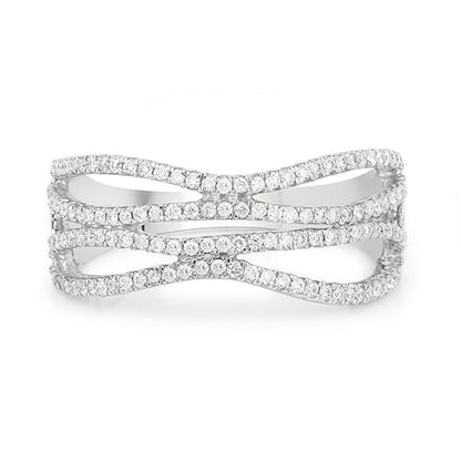 0.46 Carat Genuine White Diamond 14K White Gold Ring (F-G Color, SI Clarity) by Bids.com