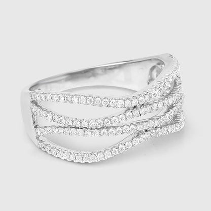 0.46 Carat Genuine White Diamond 14K White Gold Ring (F-G Color, SI Clarity) by Bids.com